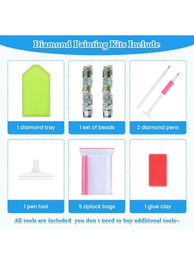 Peachjoy Diamond Art Painting Kit, Diamond Painting Kits Adult, Embroidery Cross Stitch Canvas Painting by Numbers for Beginner, Diamond Painting for Home Wall Decor (Blue Shells) - Image 3